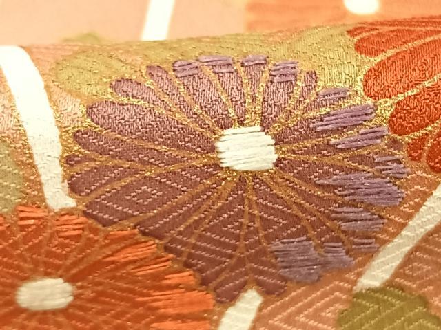 平和屋着物●訪問着　刺繍　花鳥文　暈し染め　金銀彩　正絹　逸品　AABK8064fy