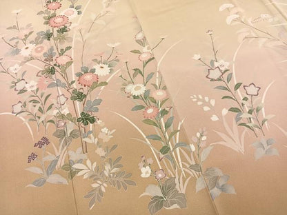 平和屋着物●訪問着　友禅　作家物　枝花文　暈し染め　正絹　逸品　AABK8066fy