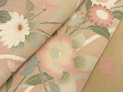 平和屋着物●訪問着　友禅　作家物　枝花文　暈し染め　正絹　逸品　AABK8066fy