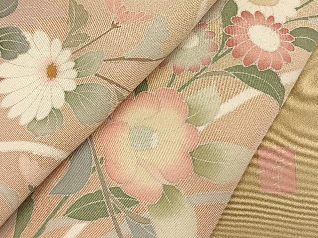 平和屋着物●訪問着　友禅　作家物　枝花文　暈し染め　正絹　逸品　AABK8066fy