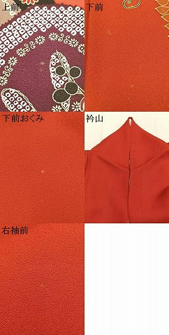 平和屋着物●豪華振袖　駒刺繍　枝松梅文　金彩　正絹　逸品　AABK8068fy