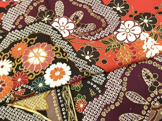 平和屋着物●豪華振袖　駒刺繍　枝松梅文　金彩　正絹　逸品　AABK8068fy