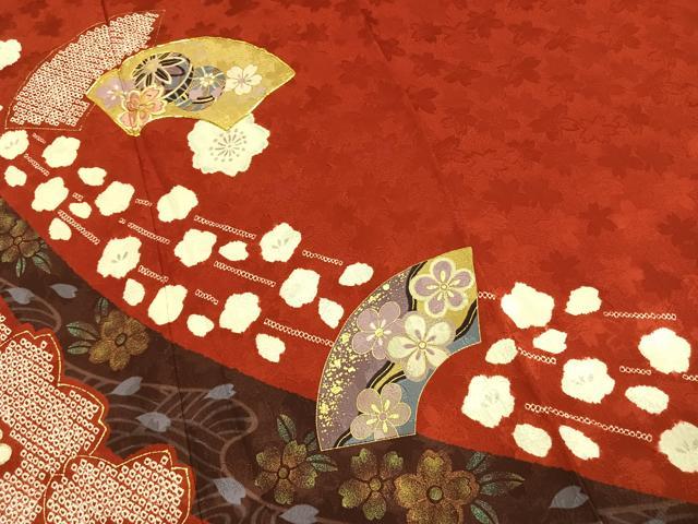 平和屋着物●豪華振袖　絞り　駒刺繍　地紙花文　暈し染め　金彩　やまと金ラベル　正絹　逸品　AABK8069fy