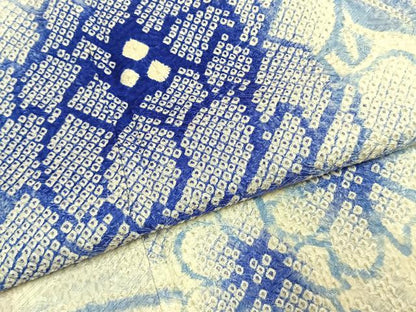 平和屋着物●豪華振袖　総絞り　舞花文　暈し染め　正絹　逸品　AABK8071fy