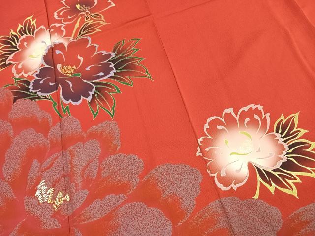 平和屋着物●豪華振袖　草花文　暈し染め　金彩　正絹　逸品　AABK8072fy