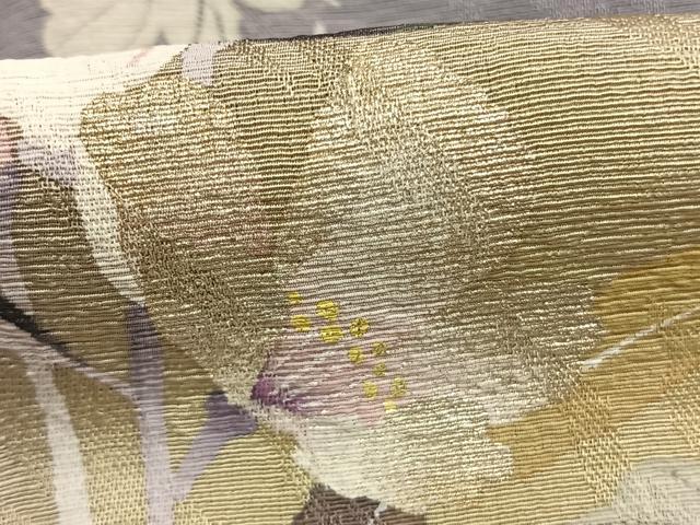 平和屋着物●染色作家　津室朱光　訪問着　枝花文　暈し染め　金彩　正絹　逸品　未使用　AABK8073fy