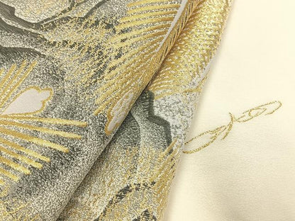 平和屋着物●ファッションデザイナー HIROKO KOSHINO コシノヒロコ 色留袖 寿光織 風景文 金糸 仮絵羽 正絹 逸品 未使用 AABK8075fy