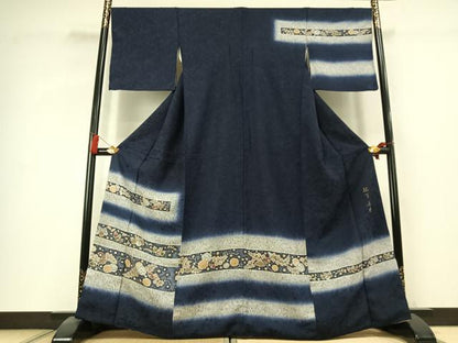 平和屋着物●松下喜晴　訪問着　辻が花　暈し染め　正絹　逸品　AABK8079fy