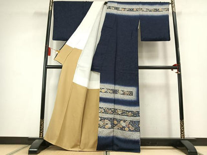 平和屋着物●松下喜晴　訪問着　辻が花　暈し染め　正絹　逸品　AABK8079fy