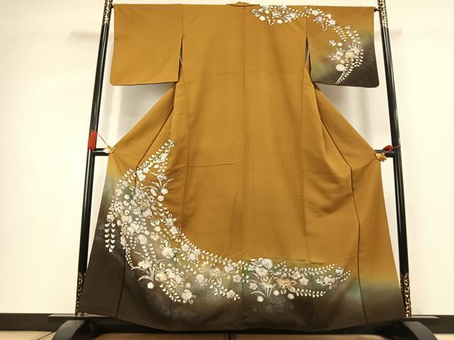 平和屋着物●訪問着　絞り　辻が花　暈し染め　金銀彩　正絹　逸品　未使用　AABK8081fy