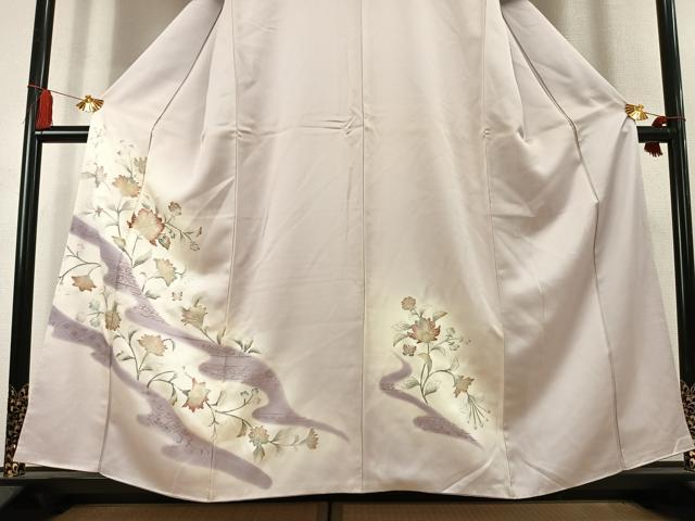 平和屋着物●訪問着　花蝶文　暈し染め　金銀彩　正絹　逸品　AABK8086fy