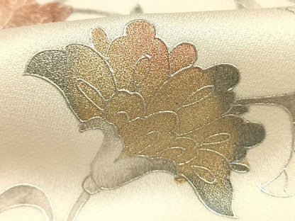 平和屋着物●訪問着　花蝶文　暈し染め　金銀彩　正絹　逸品　AABK8086fy