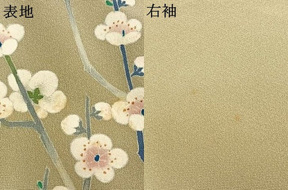 平和屋着物●訪問着　友禅　作家物　枝梅松文　正絹　逸品　AABK8088fy
