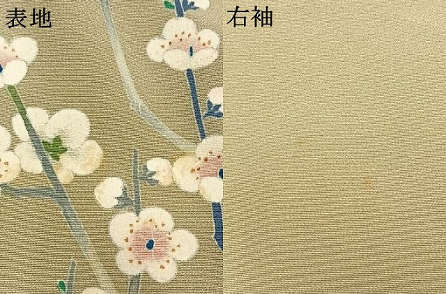 平和屋着物●訪問着　友禅　作家物　枝梅松文　正絹　逸品　AABK8088fy