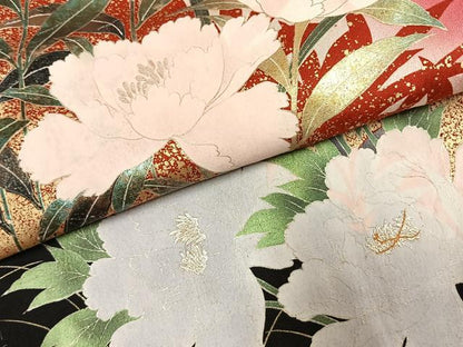 平和屋着物●豪華振袖　草花文　暈し染め　金彩　京都きもの友禅扱い　正絹　逸品　AABK8089fy