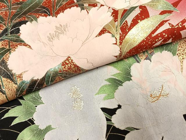 平和屋着物●豪華振袖　草花文　暈し染め　金彩　京都きもの友禅扱い　正絹　逸品　AABK8089fy