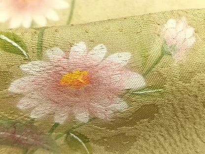 平和屋着物●紙芸創作者・横山優　和紙　訪問着　手描き　草花文　暈し染め　正絹　逸品　AABK8090fy