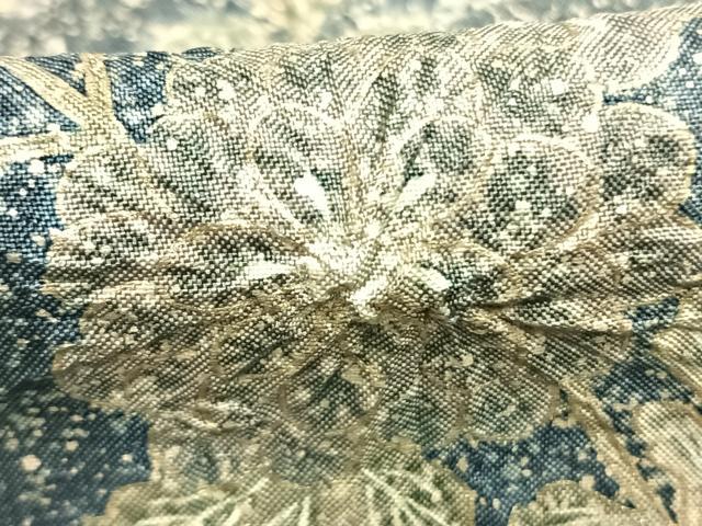 平和屋着物●本場染大島紬　訪問着　絞り　草花文　さが美扱い　正絹　逸品　AABK8092fy