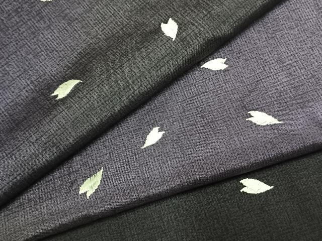 平和屋着物●本場染大島紬　訪問着　総刺繍　舞桜文　正絹　逸品　AABK8094fy