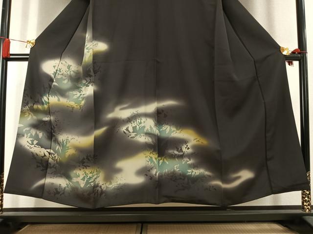 平和屋着物●訪問着　枝葉シルエット　暈し染め　正絹　逸品　AABK8096fy