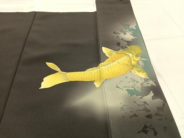 平和屋着物●訪問着　枝葉シルエット　暈し染め　正絹　逸品　AABK8096fy
