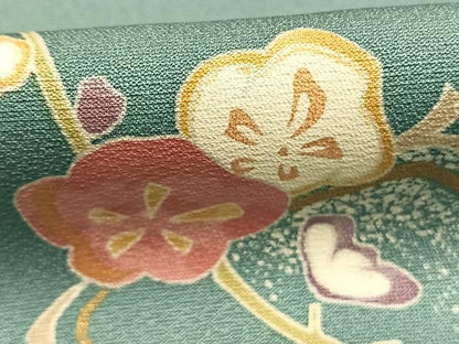 平和屋着物●上質な小紋　枝花文　金彩　正絹　逸品　AABK8099fy