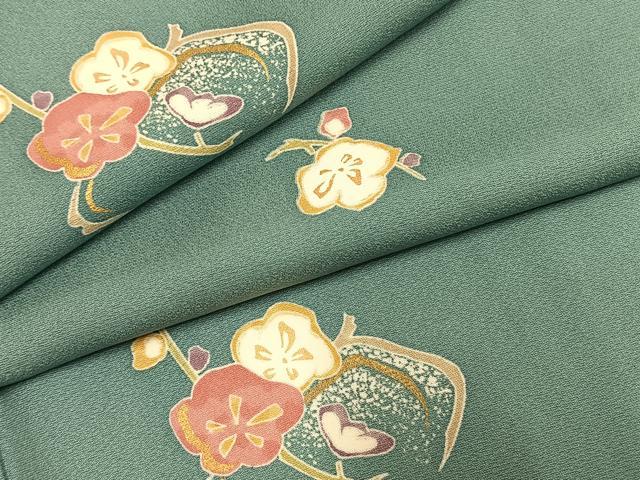 平和屋着物●上質な小紋　枝花文　金彩　正絹　逸品　AABK8099fy