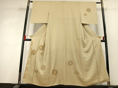 平和屋着物●訪問着　黄金繭　駒刺繍　吉祥花文　金銀彩　さが美扱い　正絹　逸品　未使用　AABK8102fy