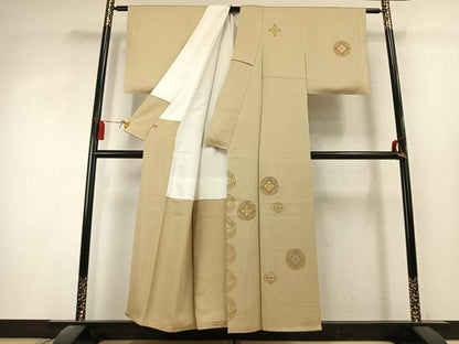 平和屋着物●訪問着　黄金繭　駒刺繍　吉祥花文　金銀彩　さが美扱い　正絹　逸品　未使用　AABK8102fy
