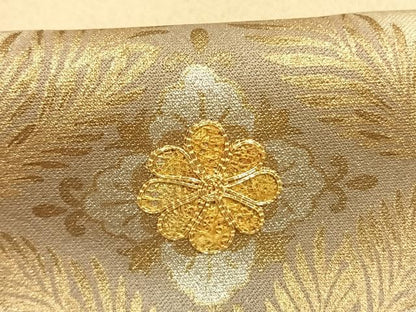 平和屋着物●訪問着　黄金繭　駒刺繍　吉祥花文　金銀彩　さが美扱い　正絹　逸品　未使用　AABK8102fy