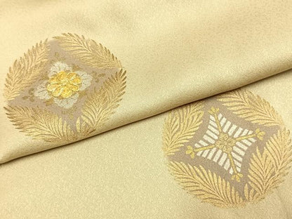 平和屋着物●訪問着　黄金繭　駒刺繍　吉祥花文　金銀彩　さが美扱い　正絹　逸品　未使用　AABK8102fy