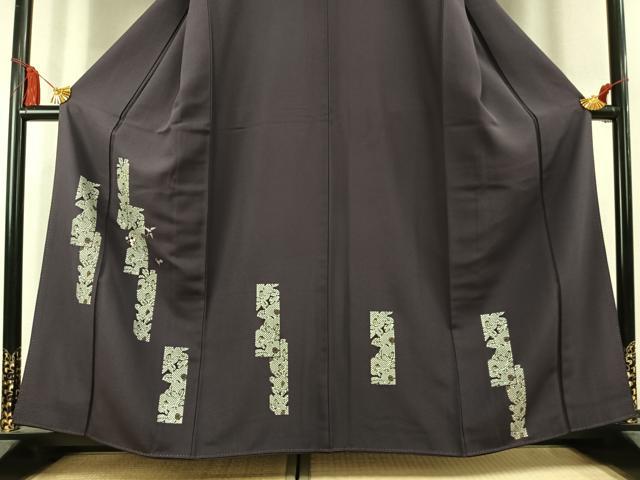 平和屋着物●訪問着　刺繍　草花文　金糸　金彩　正絹　逸品　AABK8104fy