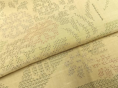 平和屋着物●本場手織結城紬　80亀甲　草花文　証紙付き　正絹　逸品　未使用　AABK8105fy