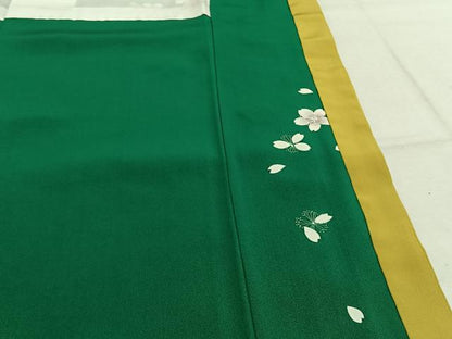 平和屋着物●豪華振袖　駒刺繍　舞桜文　暈し染め　金彩　正絹　逸品　AABK8108fy