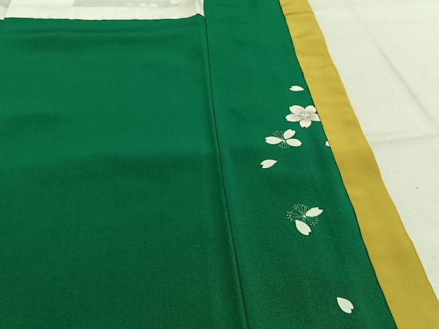 平和屋着物●豪華振袖　駒刺繍　舞桜文　暈し染め　金彩　正絹　逸品　AABK8108fy