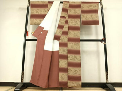 平和屋着物●上質な小紋　辻が花　暈し染め　鬼しぼ縮緬　正絹　逸品　AABK8109fy