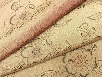 平和屋着物●上質な小紋　辻が花　暈し染め　鬼しぼ縮緬　正絹　逸品　AABK8109fy