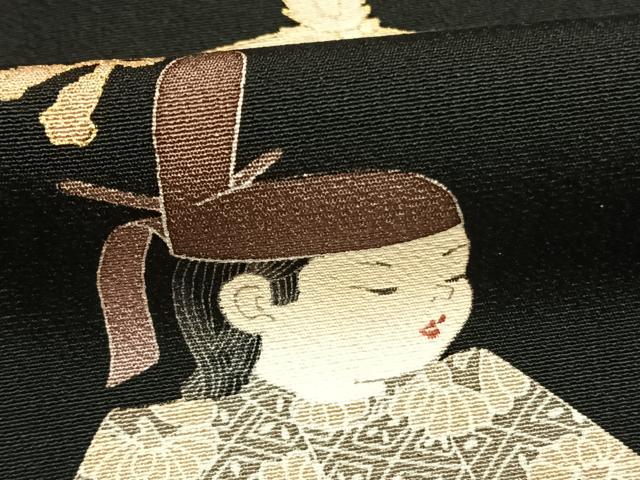 平和屋着物●十日町友禅作家　関口遼一　黒留袖　人物文　金銀彩　正絹　逸品　AABK8111fy