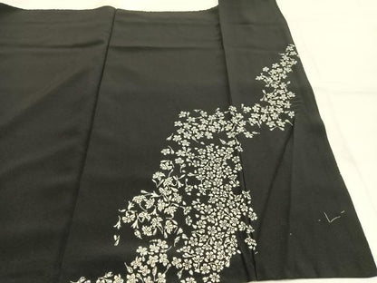 平和屋着物●訪問着　道長花文　黒地　金彩　正絹　逸品　AABK8113fy