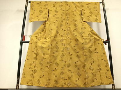 平和屋着物●上質な紬　琉球絣文様　正絹　逸品　AABK8115fy