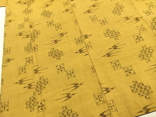 平和屋着物●上質な紬　琉球絣文様　正絹　逸品　AABK8115fy