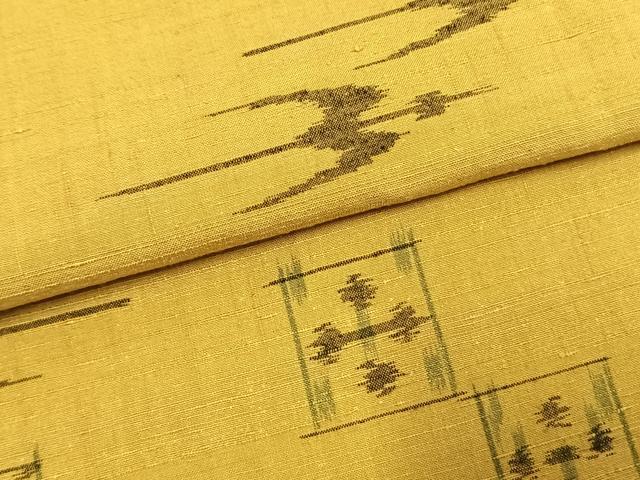 平和屋着物●上質な紬　琉球絣文様　正絹　逸品　AABK8115fy