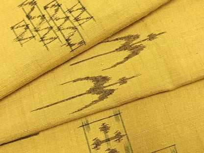 平和屋着物●上質な紬　琉球絣文様　正絹　逸品　AABK8115fy