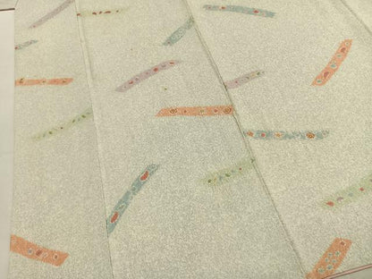 平和屋着物●京友禅の第一人者　松井青々　小紋　幾何学花文　金彩　正絹　逸品　AABK8116fy