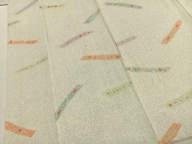 平和屋着物●京友禅の第一人者　松井青々　小紋　幾何学花文　金彩　正絹　逸品　AABK8116fy