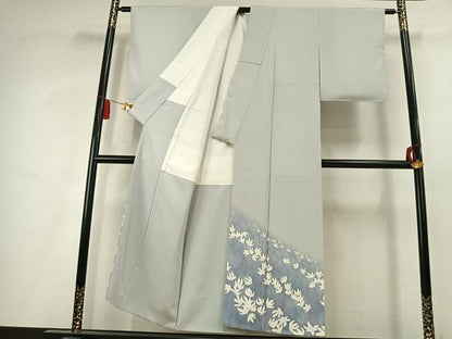 平和屋着物●染色作家　寺島利男　訪問着　舞花文　暈し染め　正絹　逸品　AABK8119fy