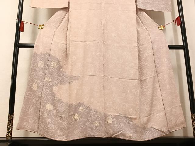 平和屋着物●訪問着　絞り　草花文　暈し染め　正絹　逸品　AABK8125ph