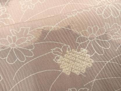 平和屋着物●訪問着　絞り　草花文　暈し染め　正絹　逸品　AABK8125ph