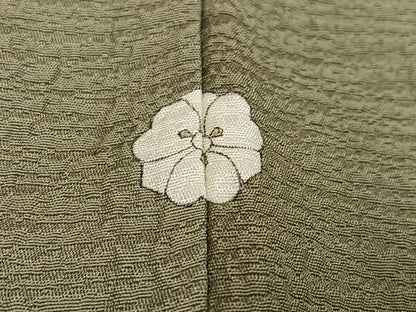 平和屋着物●上質な色無地　霞地紋　利休茶色　正絹　逸品　AABK8129ph