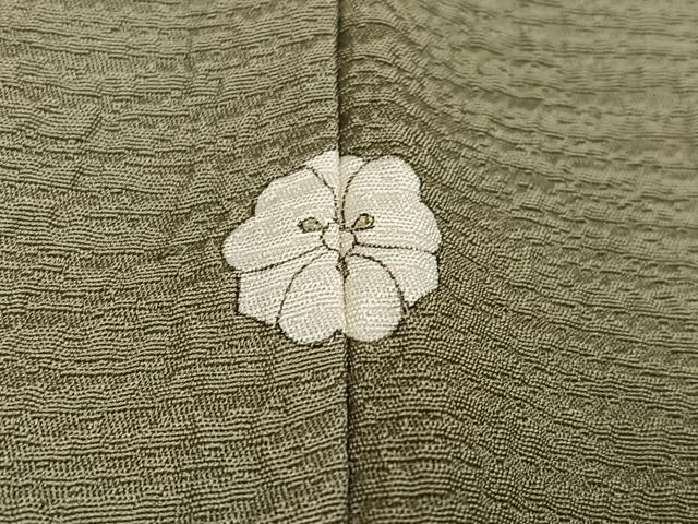 平和屋着物●上質な色無地　霞地紋　利休茶色　正絹　逸品　AABK8129ph